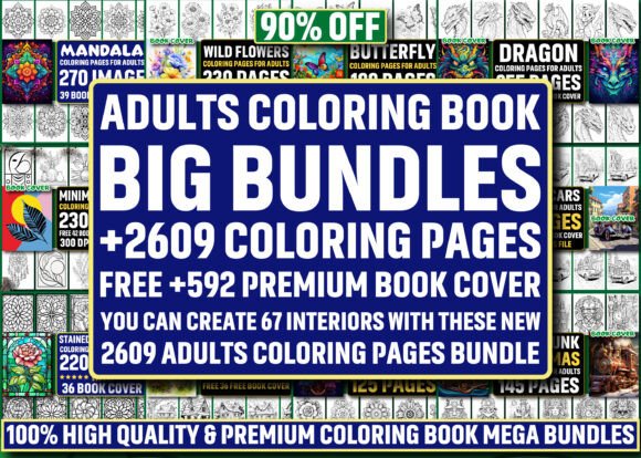 Download 2609 ADULTS COLORING PAGES MEGA BUNDLE - Adults coloring pages Collection
