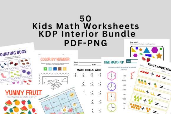 Download Kids Math Worksheets KDP Interior Bundle - Worksheets Collection