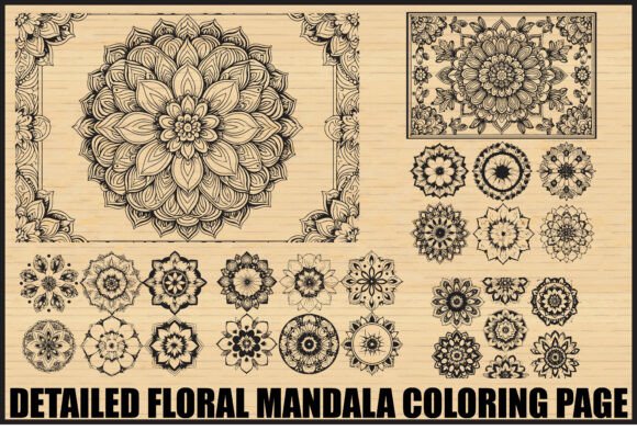 Download Floral Mandala Coloring Page Set - Premium Resources