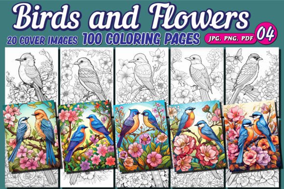 Download Birds and Flowers Adults Coloring Pages - Adults coloring pages Collection