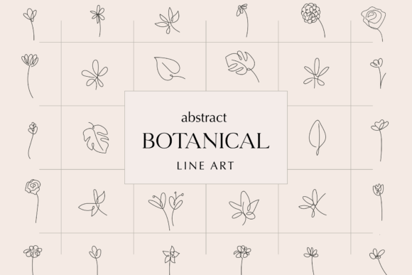Download Abstract Flowers Line Art Clipart - Premium Resources