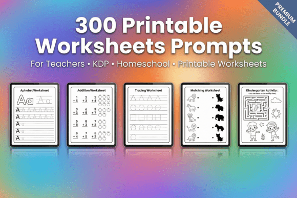 Download 300 Printable Worksheets Prompts – KDP - Worksheets Collection
