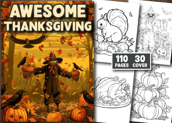 Download Awesome Thanksgiving Coloring Book - Premium Resources
