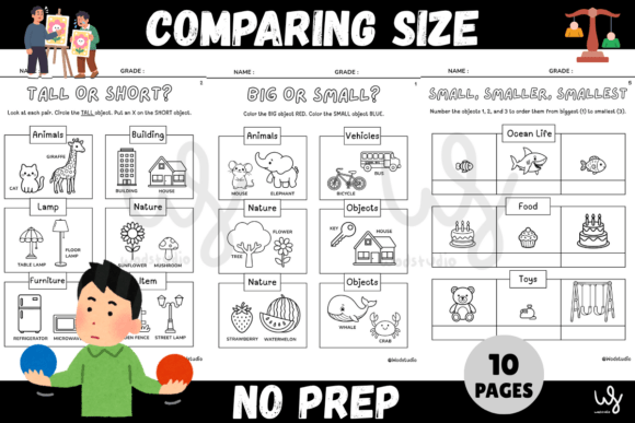 Download Comparing Size Math Worksheets No Prep - Worksheets Collection