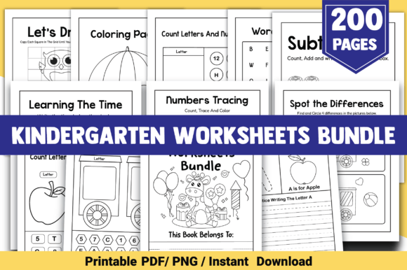 Download Kindergarten Worksheets Bundle - Worksheets Collection