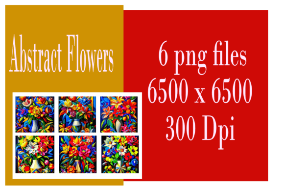 Download Abstract Flowers in a Vase Set of 6 - Premium Resources