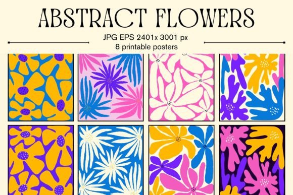 Download Abstract Flowers Printable Posters - Abstract flowers Collection