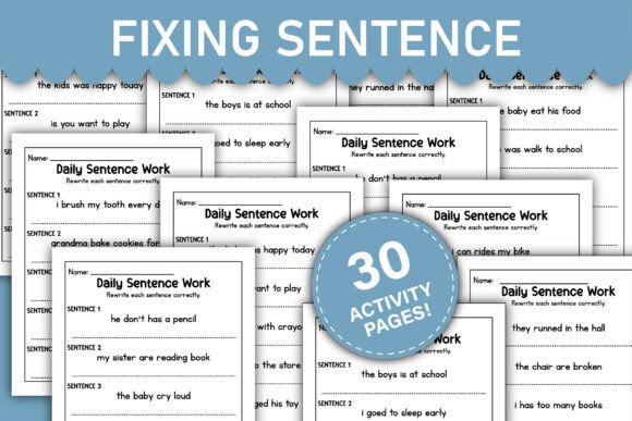 Download Fixing Sentence Worksheets - Premium Resources